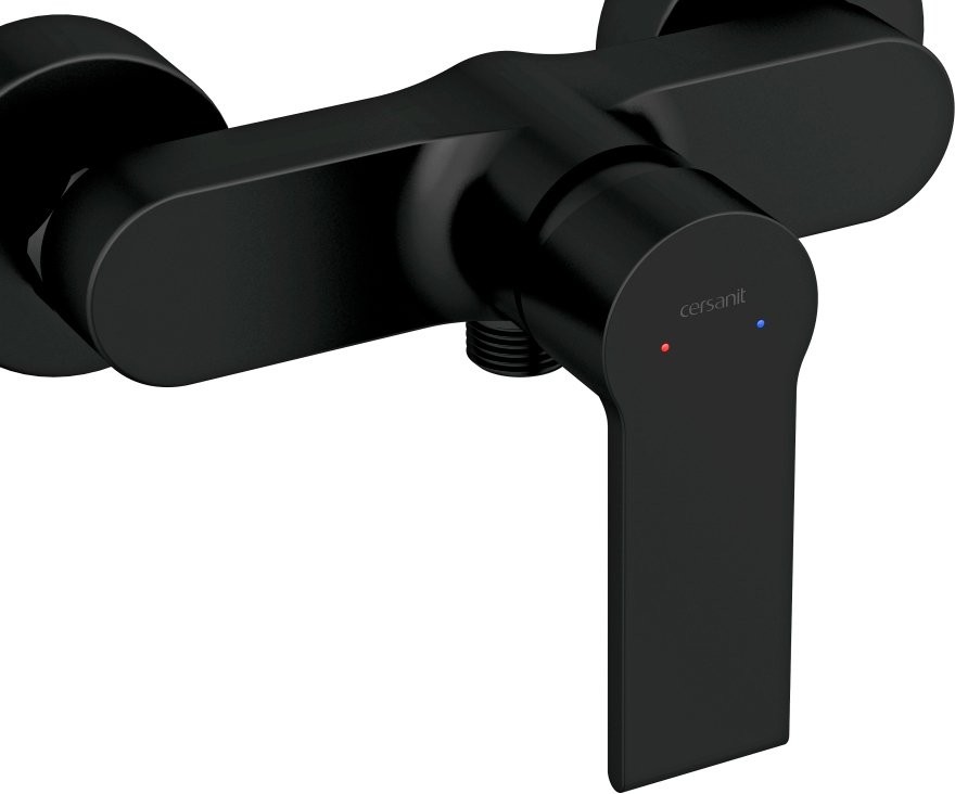 Душевой комплект Смеситель для душа Cersanit Brasko Black 63109 + Гарнитур Neno 63696 черный