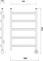 Полотенцесушитель электрический Domoterm Калипсо П5 50x70, античная бронза, R