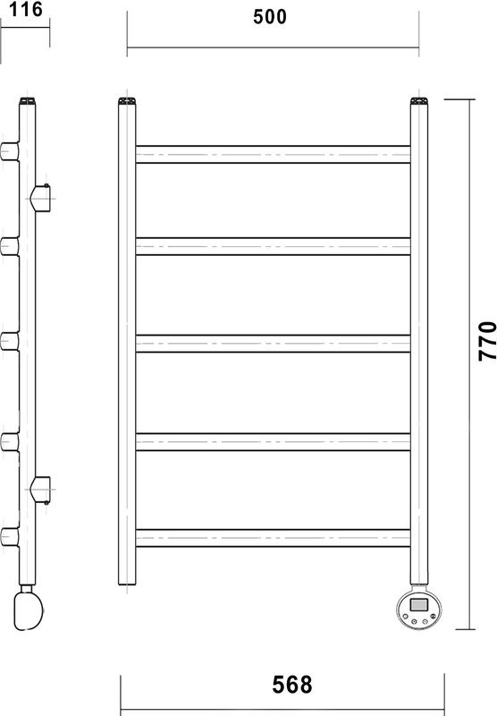 Полотенцесушитель электрический Domoterm Калипсо П5 50x70, античная бронза, R