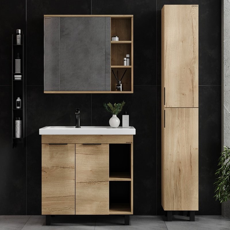 Мебель для ванной комнаты Onika Легран 80 напольная, дуб галифакс