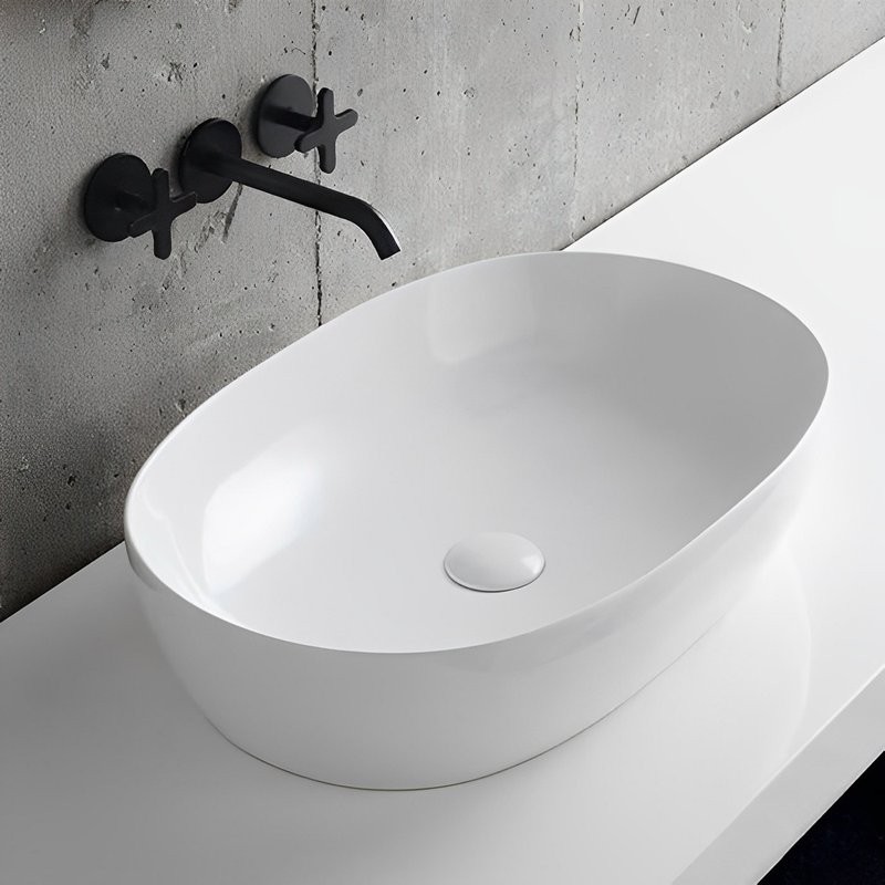 Накладная раковина Azzurra Elegance 60 белая, овальная, фаянс