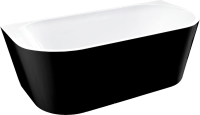 Акриловая ванна Vincea VBT-421-1700MB 170x80 см, пристенная, черная матовая, овальная, на ножках, со сливом-переливом
