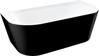 Акриловая ванна Vincea VBT-421-1700MB 170x80 см, пристенная, черная матовая, овальная, на ножках, со сливом-переливом