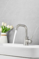 Смеситель для раковины BELZ B809 B10809-1 сатин Смеситель для раковины BELZ B809 B10809-1 сатин