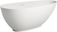 Ванна из искусственного камня Salini Paola 170x85 см, отдельностоящая, матовая белая, овальная, со сливом-переливом, с донным клапаном
