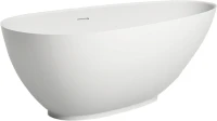Ванна из искусственного камня Salini Paola 170x85 см, отдельностоящая, матовая белая, овальная, со сливом-переливом, с донным клапаном