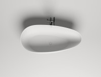 Ванна из искусственного камня Salini Paola 170x85 см, отдельностоящая, матовая белая, овальная, со сливом-переливом, с донным клапаном