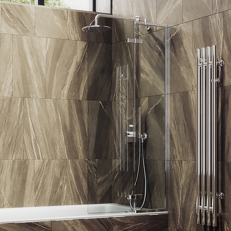 Шторка на ванну Maybahglass MGV-656-4 69 см, профиль хром, стекло прозрачное