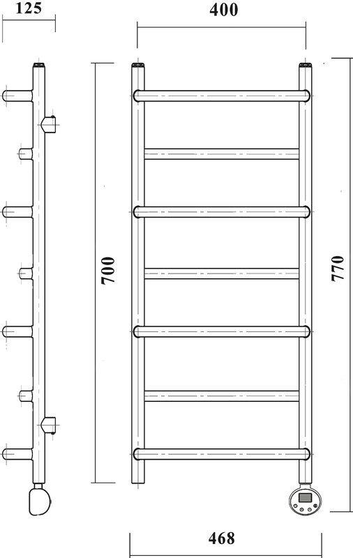 Полотенцесушитель электрический Domoterm Орфей П7 40x70, хром, R