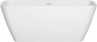Ванна из искусственного камня Salini Agata S-Sense 180x80 см, отдельностоящая, белая, со сливом-переливом, с донным клапаном