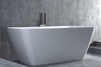 Ванна из искусственного камня Salini Agata S-Sense 180x80 см, отдельностоящая, белая, со сливом-переливом, с донным клапаном