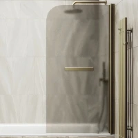 Шторка на ванну Maybahglass MGV-790-2 80x140, профиль бронза, стекло матовая бронза
