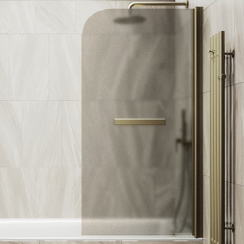 Шторка на ванну Maybahglass MGV-790-2 80x140, профиль бронза, стекло матовая бронза