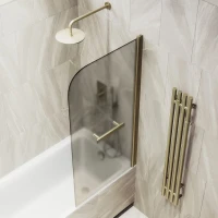 Шторка на ванну Maybahglass MGV-790-2 80x140, профиль бронза, стекло матовая бронза