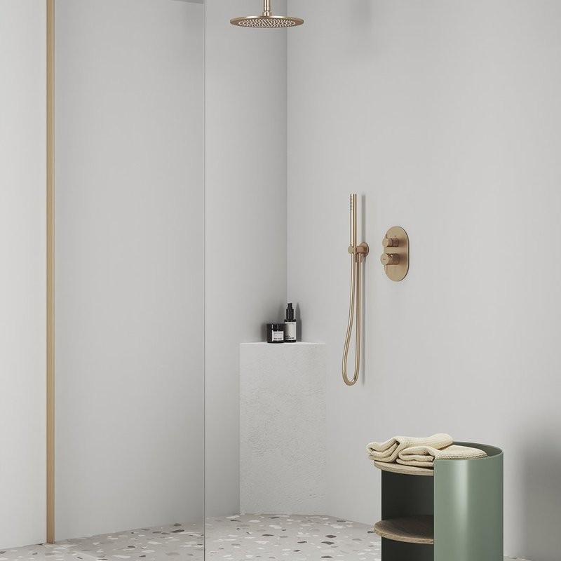 Шланговое подключение Ravak Chrome 706.60RGB с держателем для душа, розовое золото