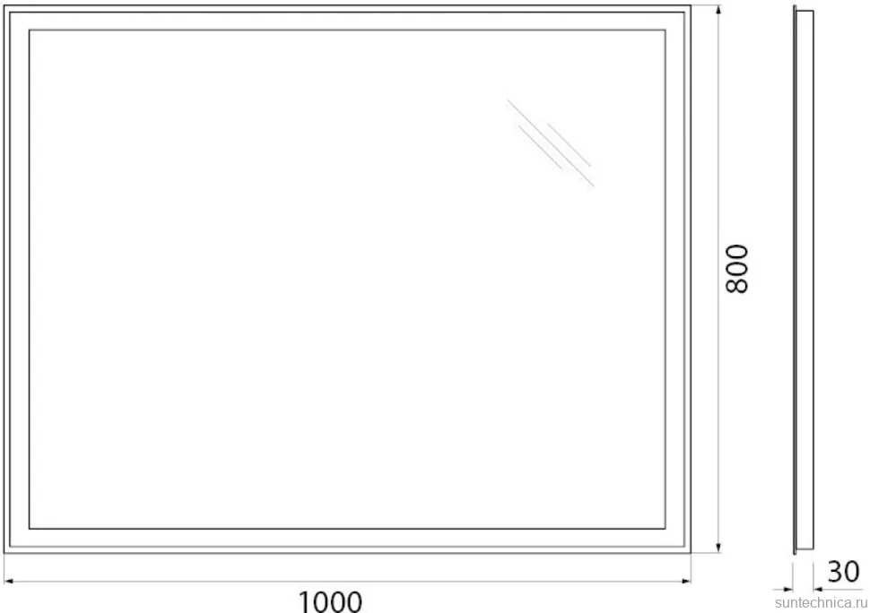Зеркало BelBagno SPC-GRT-1000-800-LED-BTN