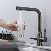 Смеситель для кухни с подключением фильтра Raglo R81.61.09, графит