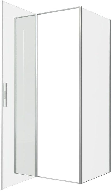 Душевой уголок Allen Brau Priority 100x90, профиль серебро браш, стекло прозрачное