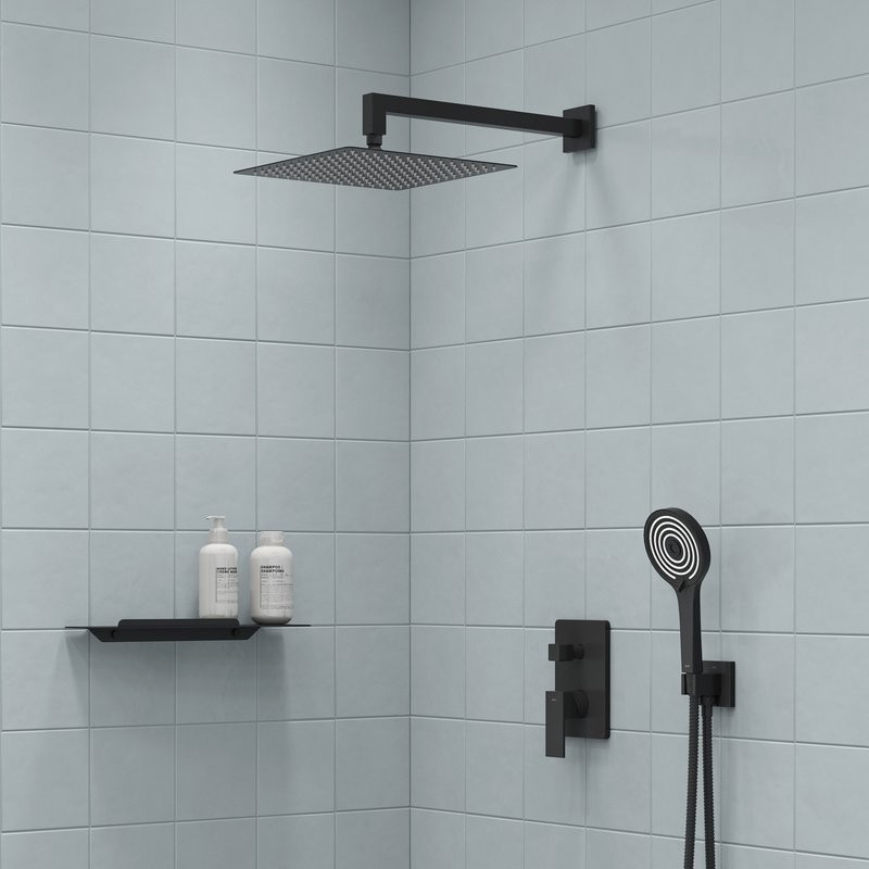 Душевой комплект IDDIS Folk FOL15BLi67 С ВНУТРЕННЕЙ ЧАСТЬЮ, матовый черный