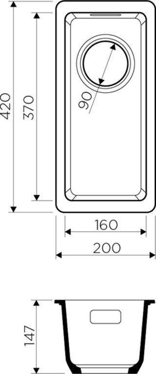 Дополнительная мойка Omoikiri Kata 20-U-CA карамель