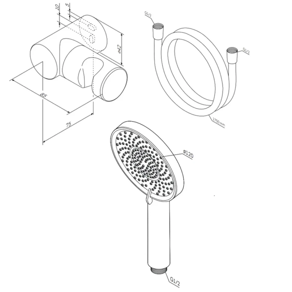 Душевой гарнитур AM.PM X-Joy F01185A022 черный