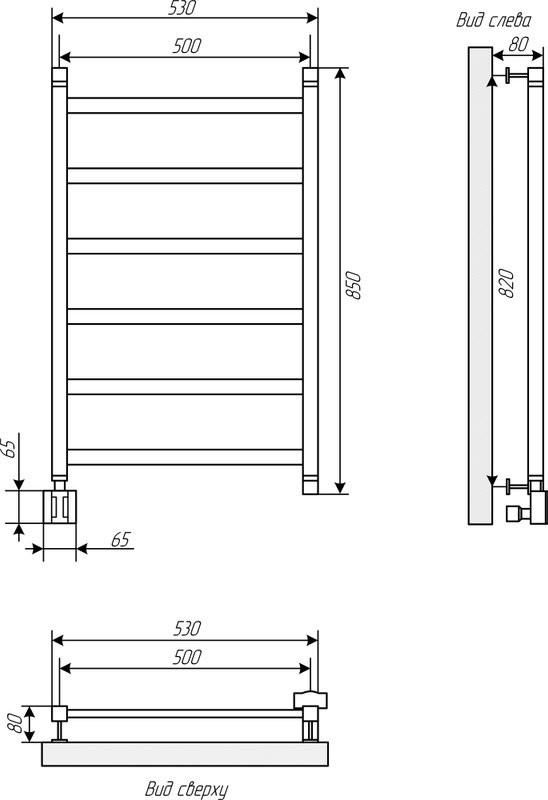 Полотенцесушитель электрический EWRIKA Кассандра Pg 80x50 L, белый
