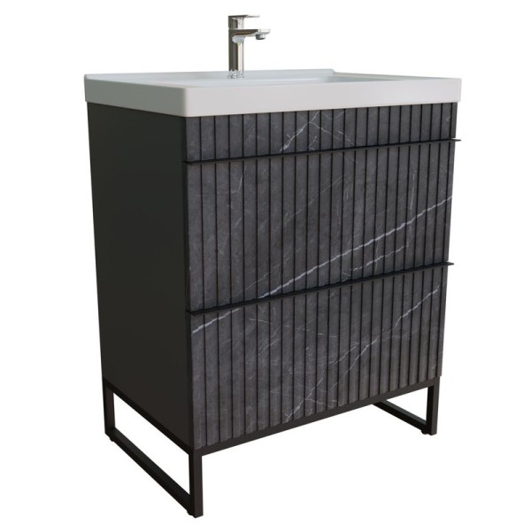 Тумба д/ванной "Окленд -70" Графит Мрамор под ум. Грэйс- 70 ЛОФТ (ПВХ) NEW