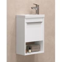 Тумба под раковину без столешницы AQUATON Хоуп 40 подвесная, 1 створка, матовая белая
