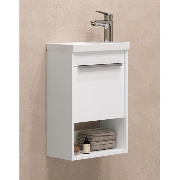 Тумба под раковину без столешницы AQUATON Хоуп 40 подвесная, 1 створка, матовая белая