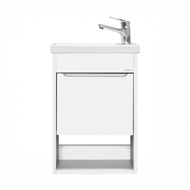 Тумба под раковину без столешницы AQUATON Хоуп 40 подвесная, 1 створка, матовая белая