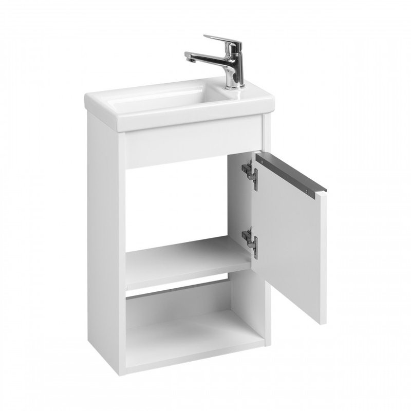 Тумба под раковину без столешницы AQUATON Хоуп 40 подвесная, 1 створка, матовая белая