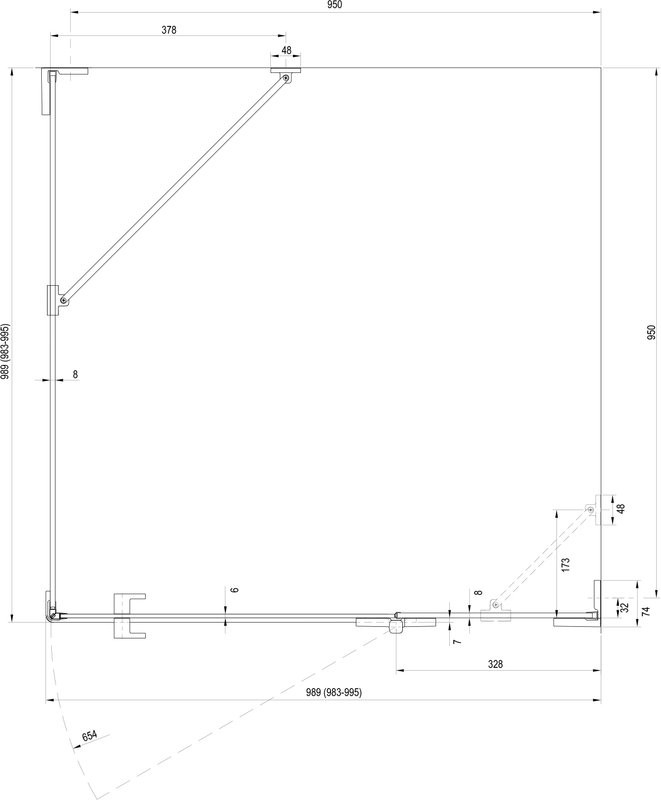 Душевой уголок Ravak Brilliant BSDPS+B SET R 100х100 Transparent, профиль хром