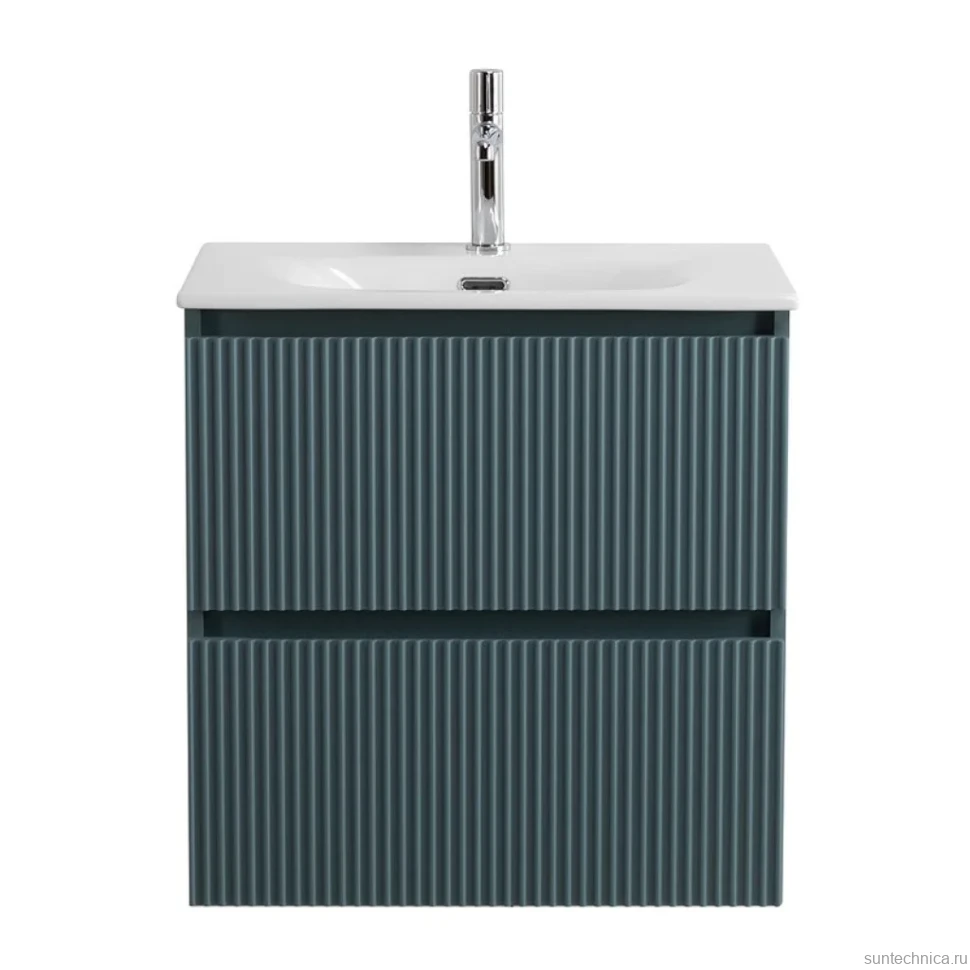 Тумба с раковиной BelBagno Uno-mini 50 подвесная, 2 ящика, матовая голубая