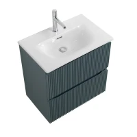 Тумба с раковиной BelBagno Uno-mini 50 подвесная, 2 ящика, матовая голубая