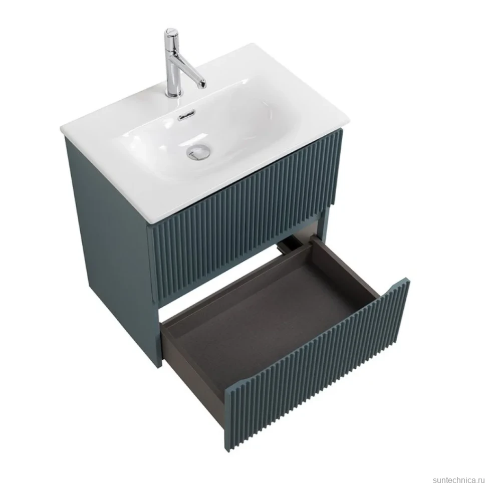 Тумба с раковиной BelBagno Uno-mini 50 подвесная, 2 ящика, матовая голубая