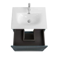 Тумба с раковиной BelBagno Uno-mini 50 подвесная, 2 ящика, матовая голубая