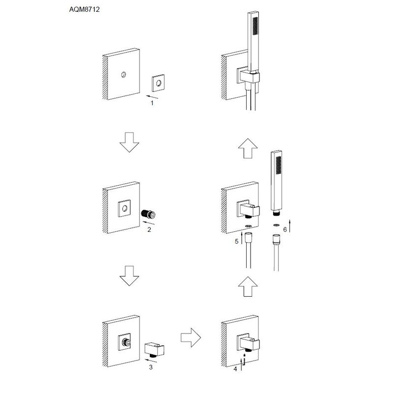 Душевой комплект AQUAme Savona полированный хром AQM8712CR