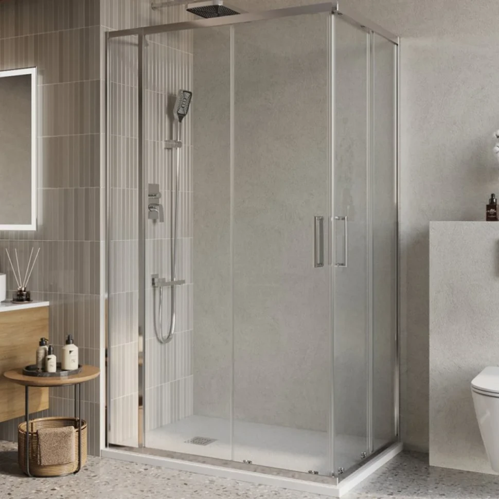 Душевой уголок BelBagno Luce AH-21-100/80-C-Cr профиль хром, стекло прозрачное