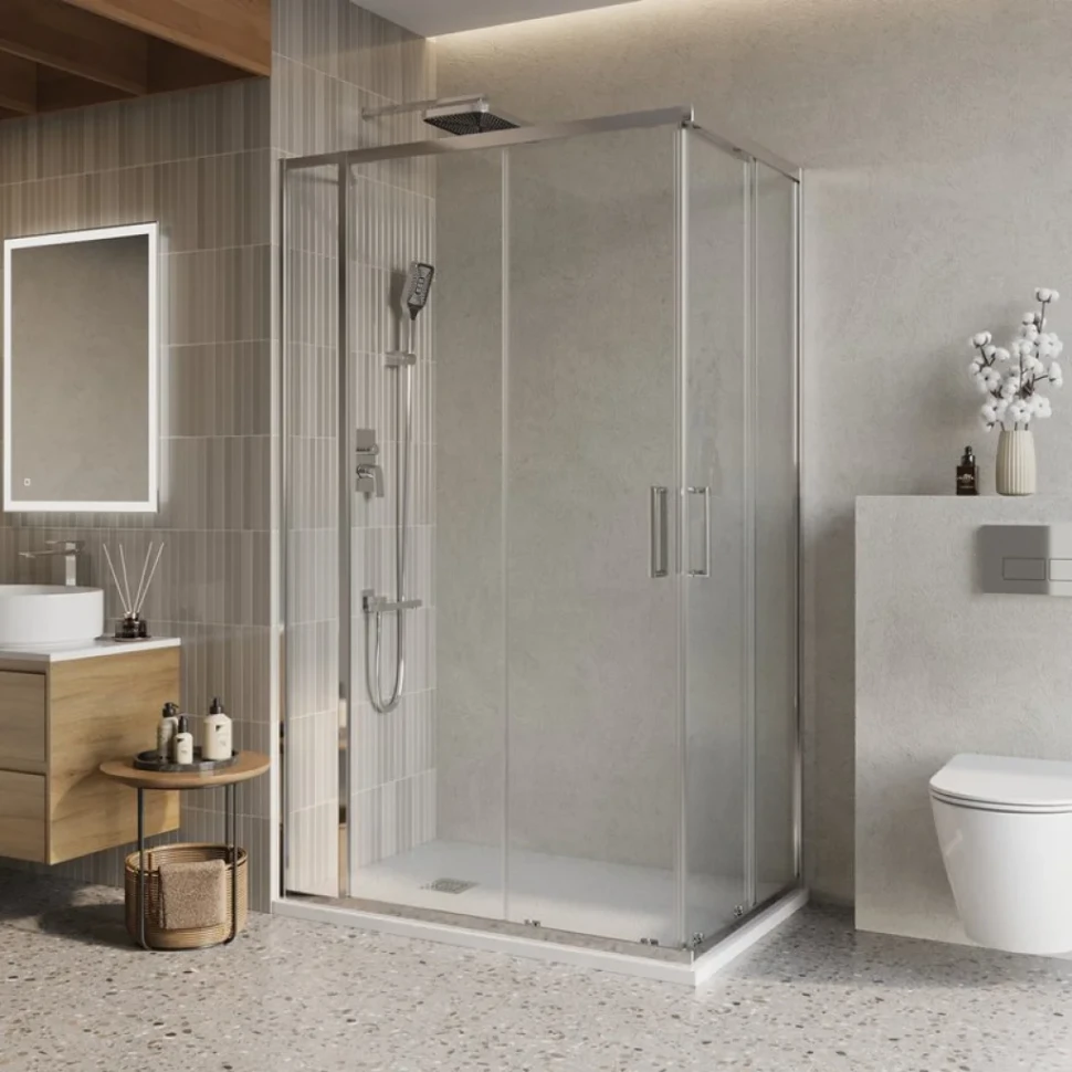 Душевой уголок BelBagno Luce AH-21-100/80-C-Cr профиль хром, стекло прозрачное