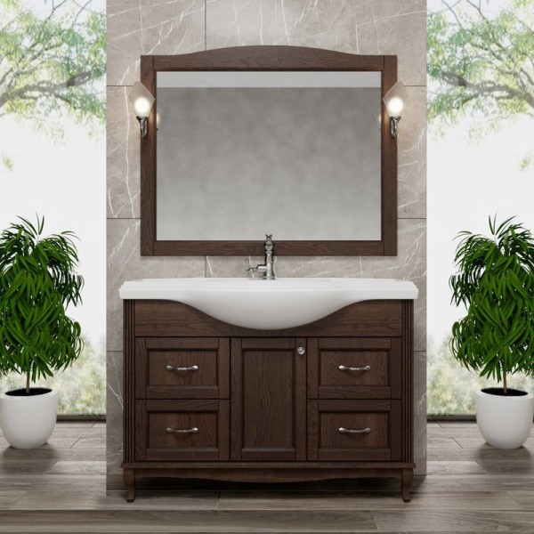 Мебель для ванной комнаты ValenHouse Эллина 120 кальяри, 4 ящика, 1 дверца, ручки хром