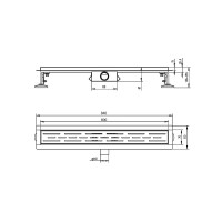 Душевой трап (лоток) Raglo R651 R651.80.09 80 см, решетка графит, с сифоном
