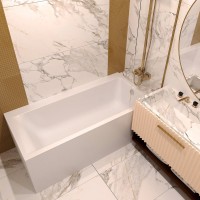 Акриловая ванна Lavinia Boho Catani R 170x80 см, правая, встраиваемая, белая, с каркасом, с экраном, с подголовником