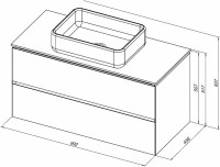 Мебель для ванной комнаты Allen Brau Infinity 100 подвесная, белый матовый, столешница графит структ