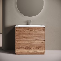 Тумба с раковиной Sancos Libra Floor 90 напольный, дуб чарльстон, раковина СN7019