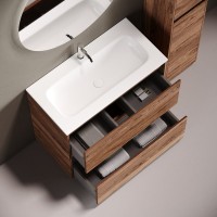 Тумба с раковиной Sancos Libra Floor 90 напольный, дуб чарльстон, раковина СN7019