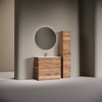 Тумба с раковиной Sancos Libra Floor 90 напольный, дуб чарльстон, раковина СN7019