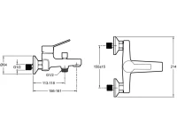 Комплект для ванной Jacob Delafon Eo E24158RU-CP + E24160RU-CP + E32907-CP