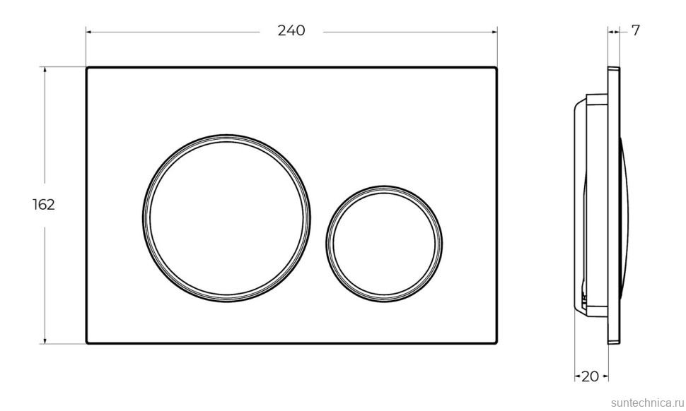 Кнопка смыва для унитаза BelBagno BB-17C-CRM пластик, цвет хром