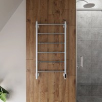 Полотенцесушитель электрический Grota Simple K 530х1000 NM EL 100x55 см, подключение справа, слева, скрытое подключение справа, матовый хром, лесенка