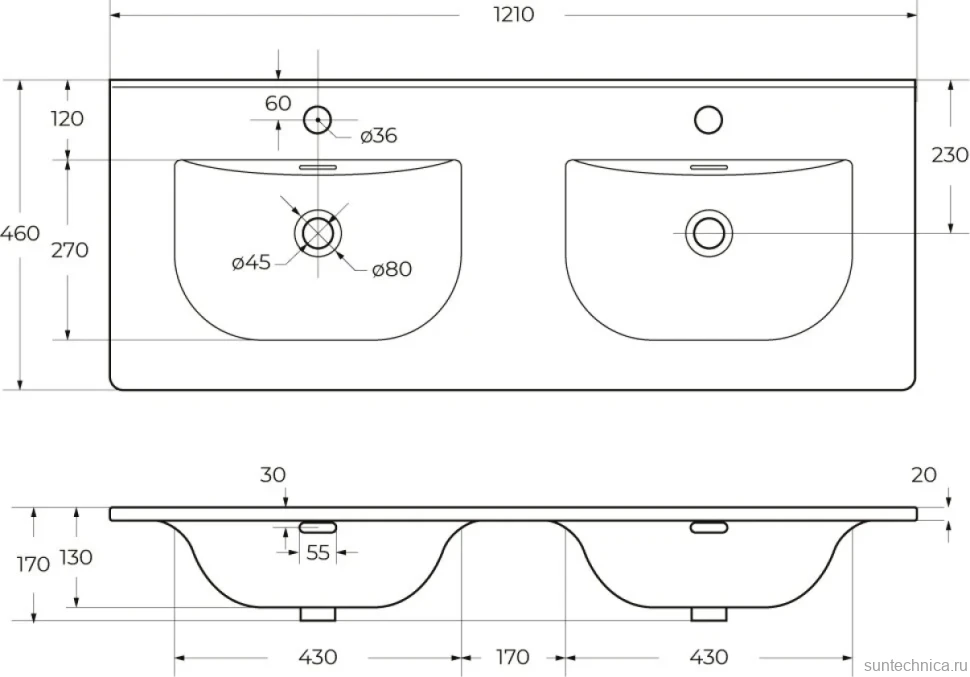 Тумба с раковиной BelBagno Uno 120 подвесная, 4 ящика, матовая бежевая